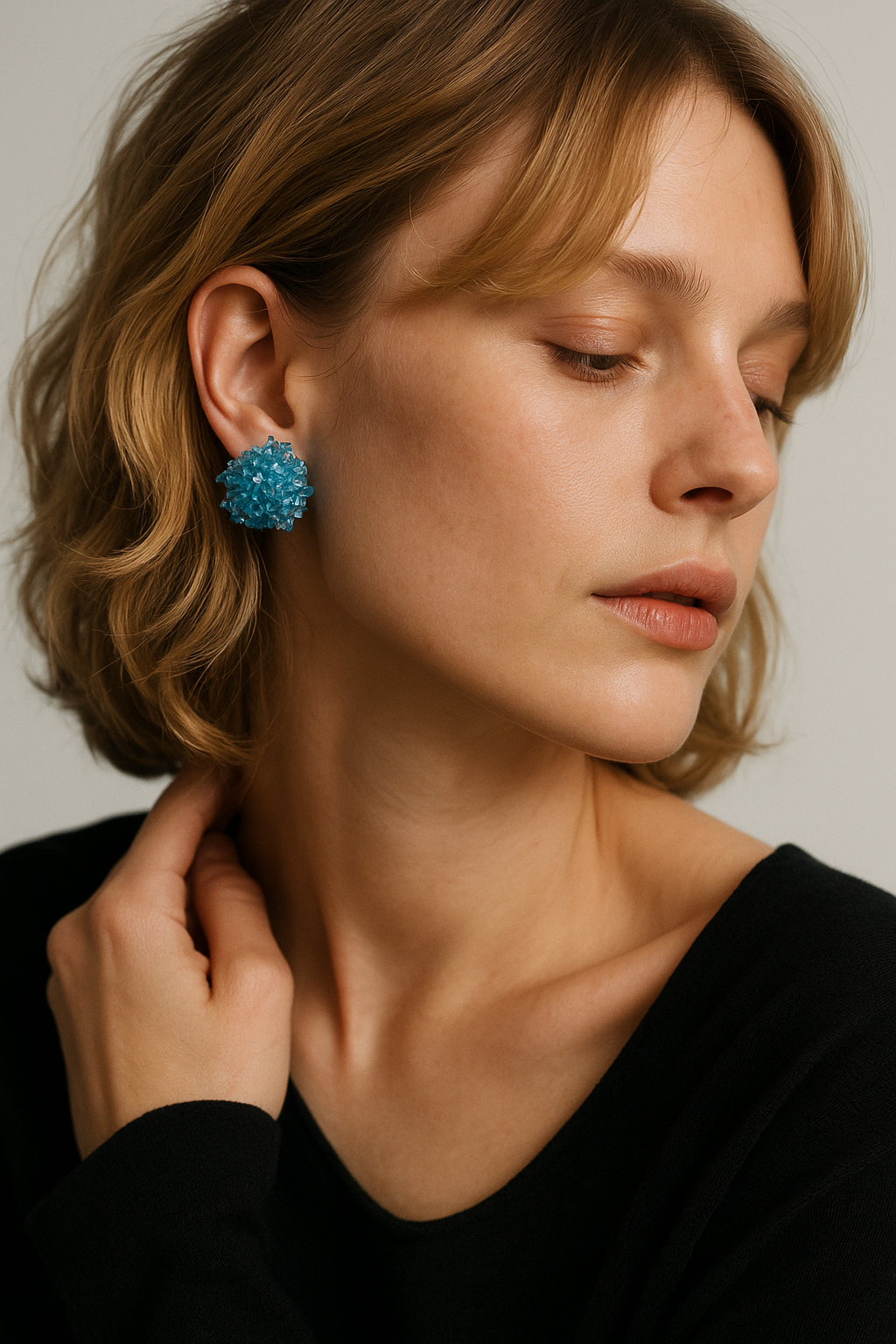 Pendientes Cristal azul