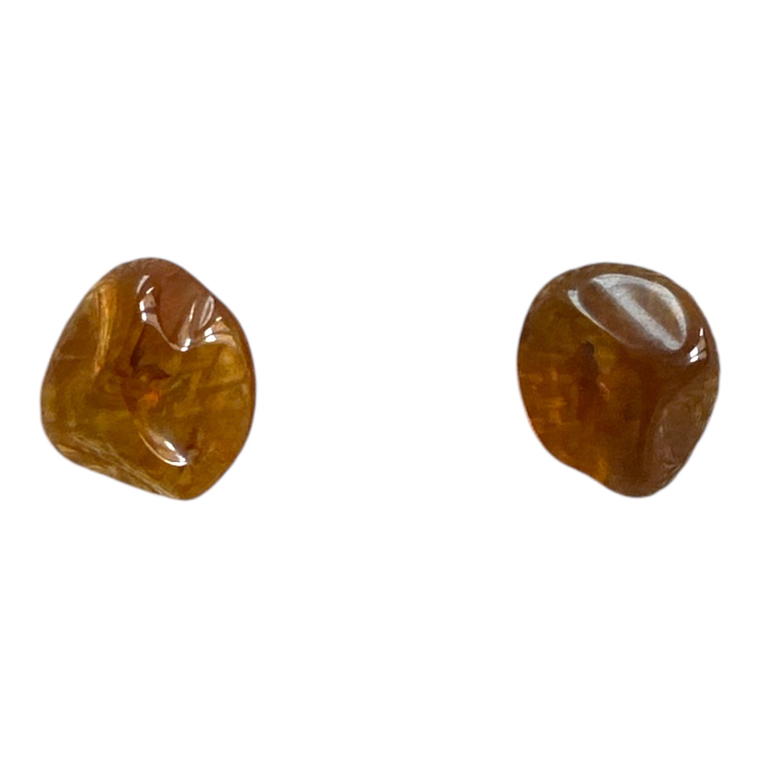 Pendientes Botón Marrón