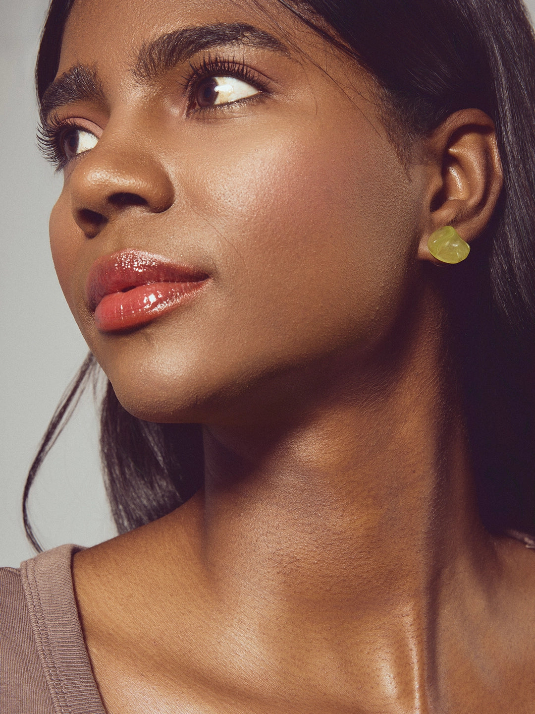 Pendiente Botón Verde