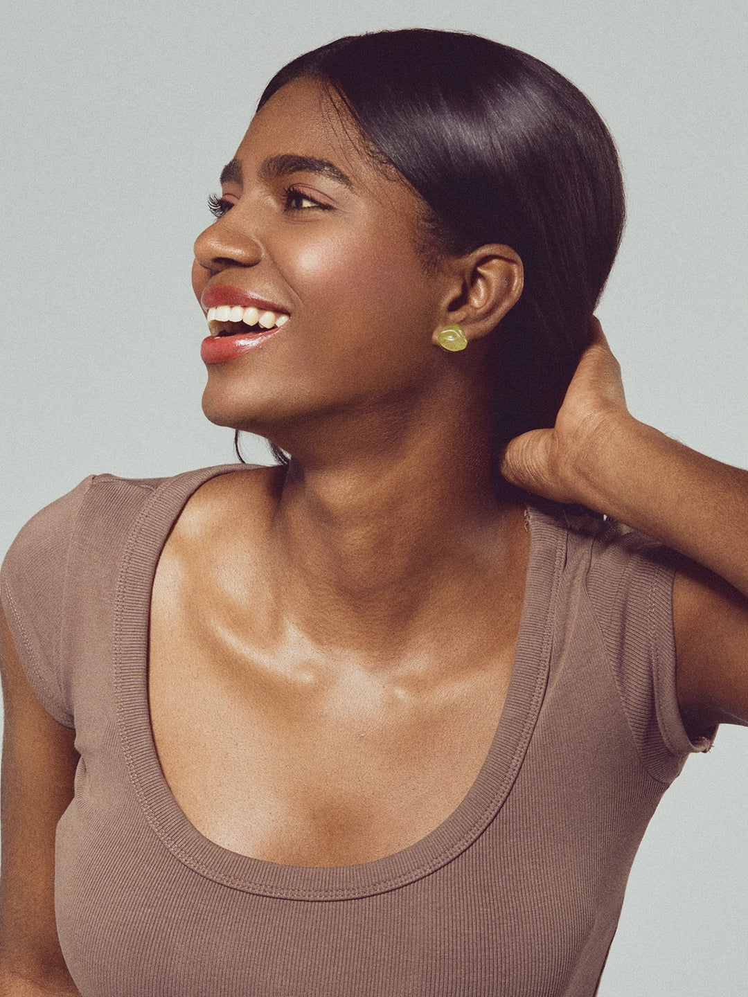 Pendiente Botón Verde